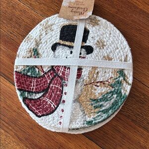 Festive Snowman Holiday Coasters - Set of 4